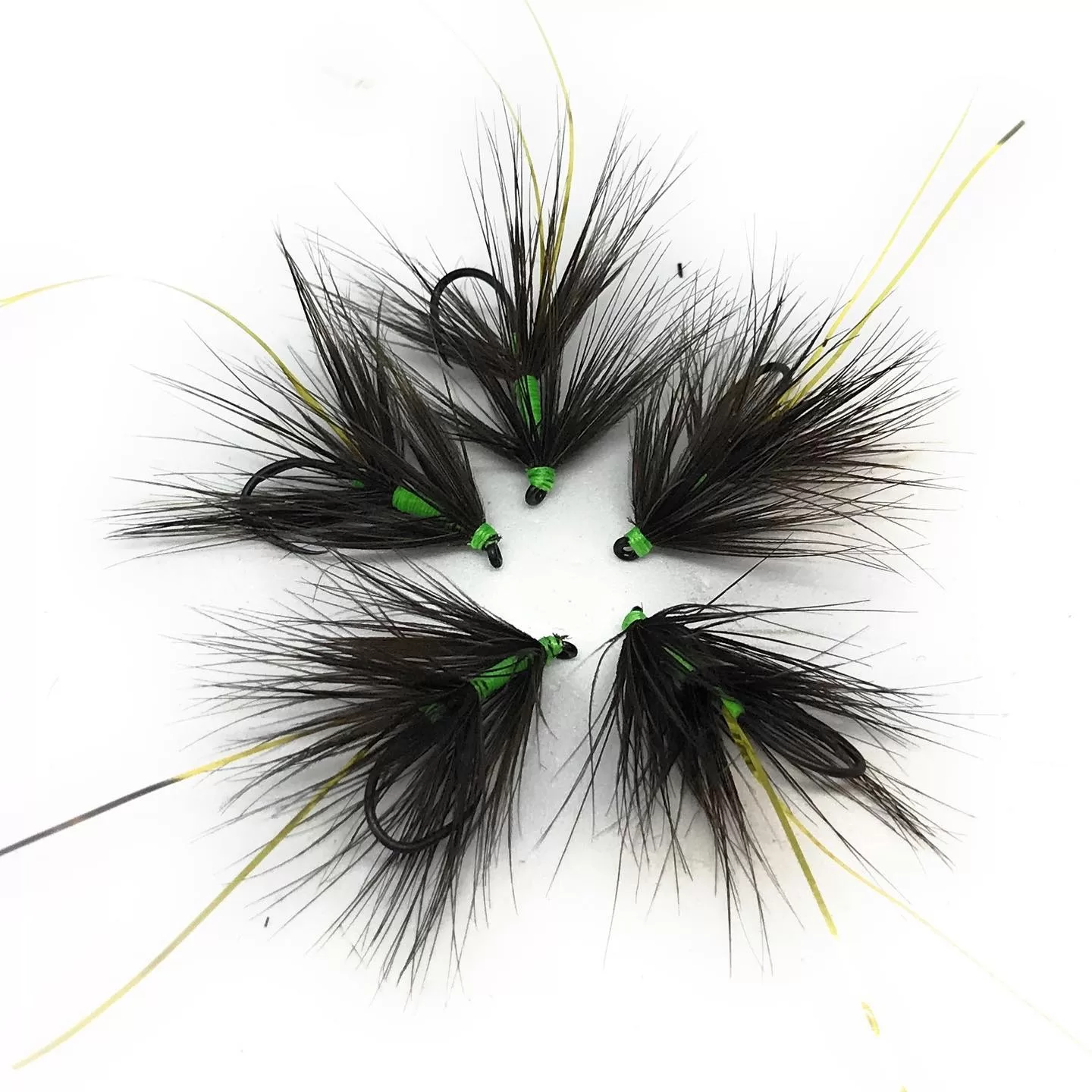 Double Green & Black Wet Fly sommerse, 3 artificiali pesca a mosca, ami #8-20