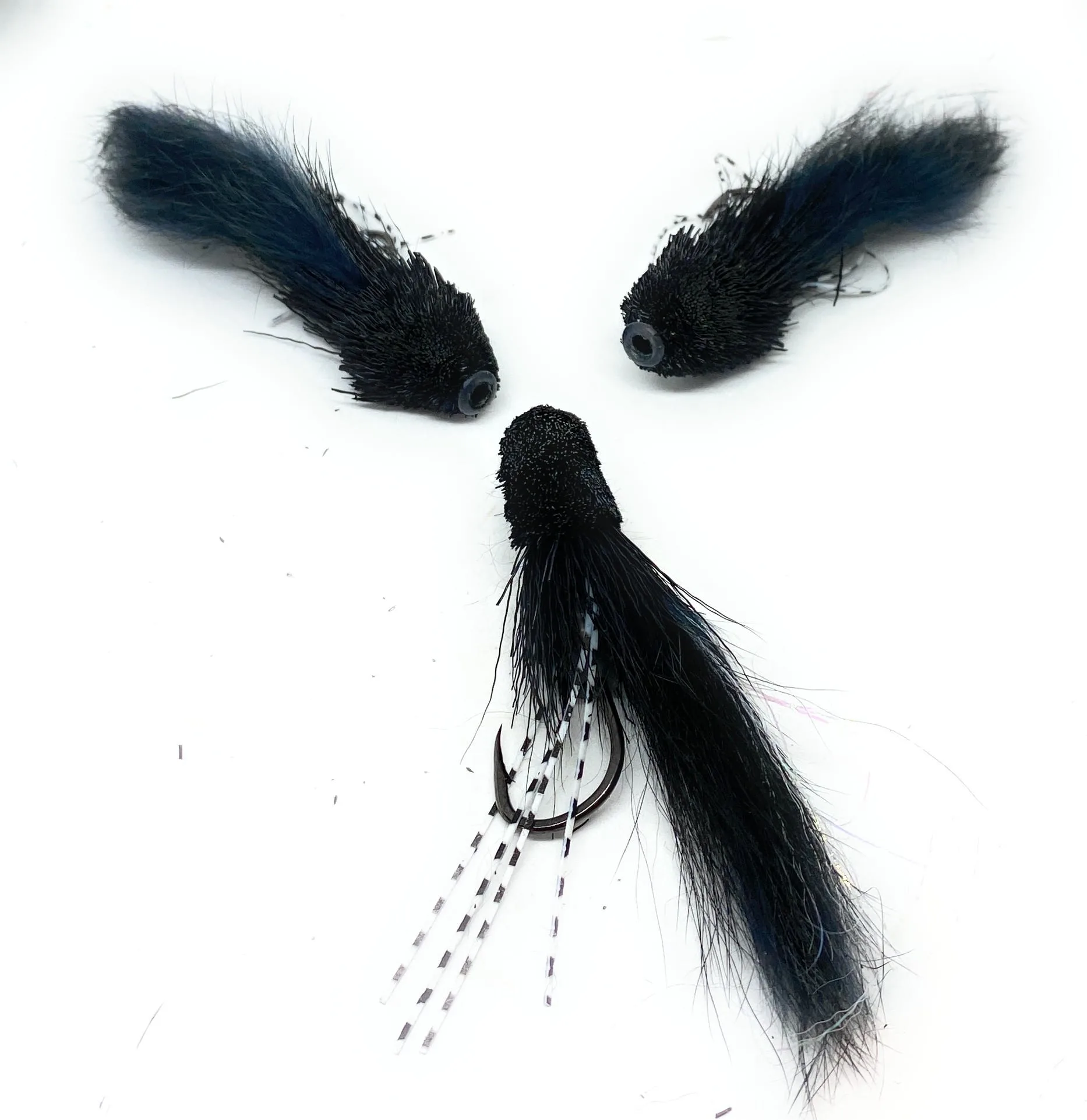Black Muddler Tube streamer artificiale pesca mosca nero 6-8 cm