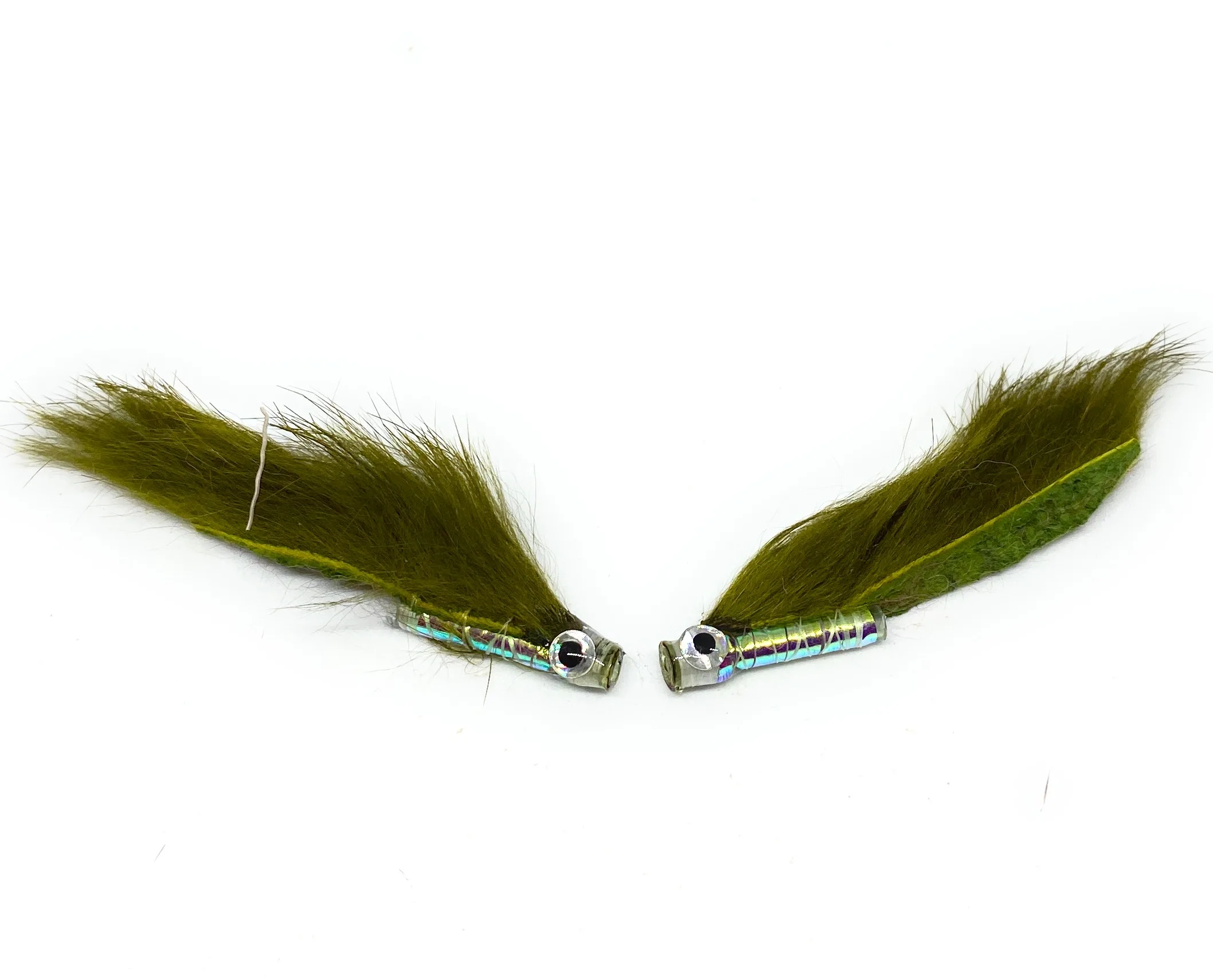 Micro Tube Fly Olive Saltwater mosca artificiale pesca mare 3-7 cm
