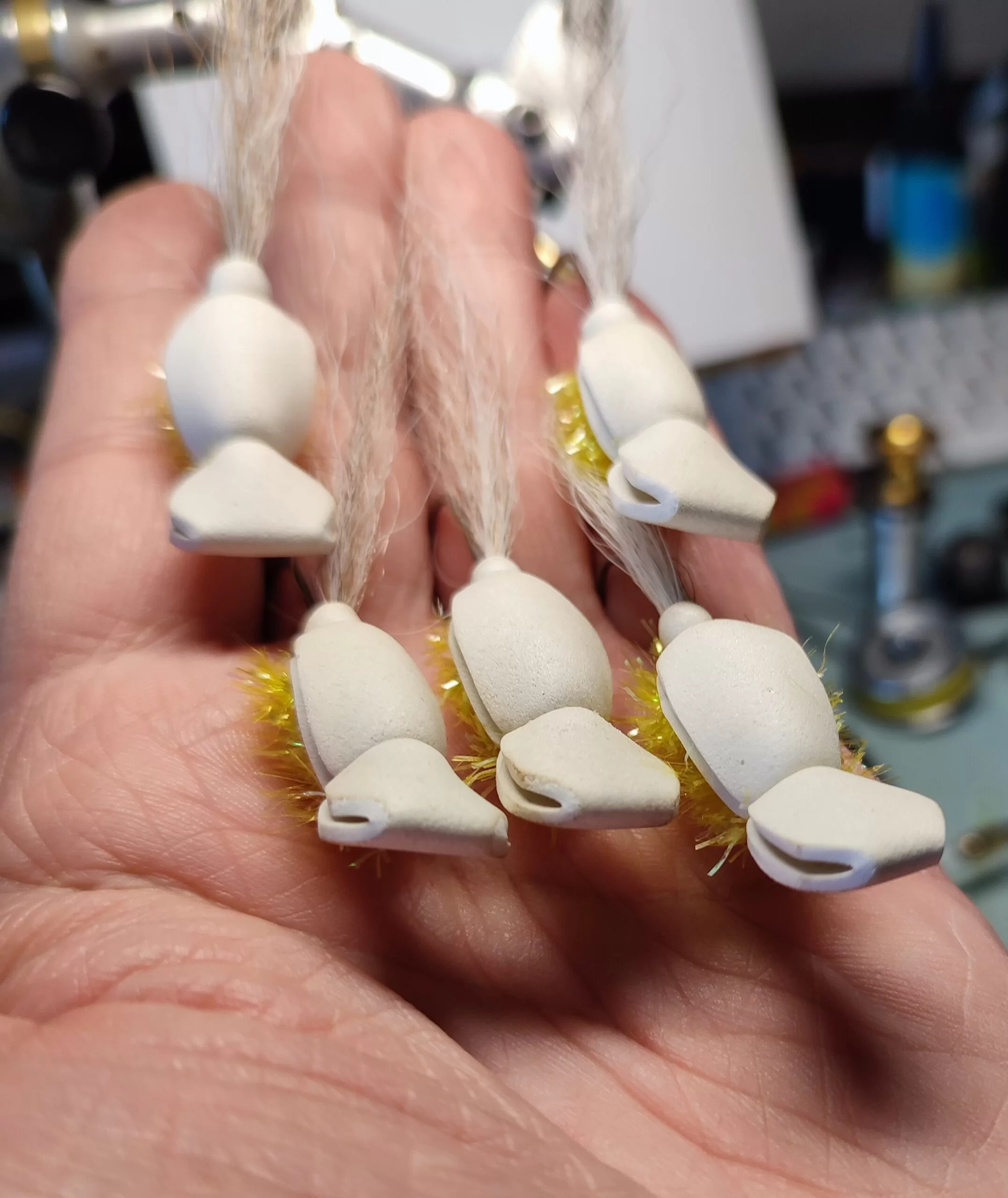 Gurgler White Saltwater Fly ami 1/0 2 4 mosca artificiale pesca a mosca mare