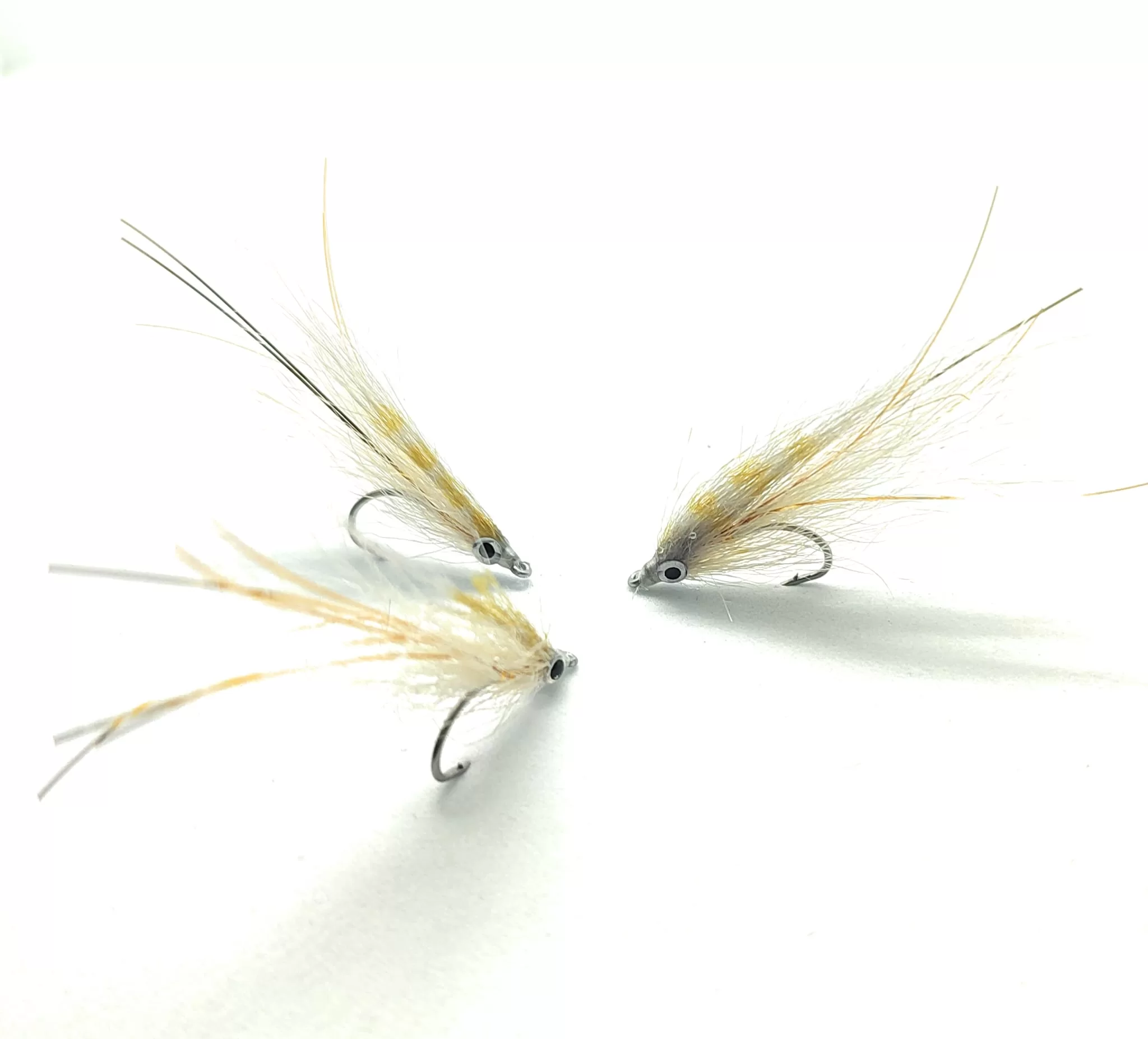 Aspius Micro Deceiver White/Grey/Tan mosca artificiale mare ami 10-6-8