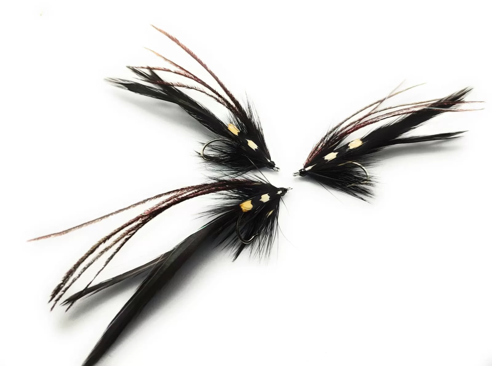 Flat Wing Brush Black Saltwater Fly amo 1/0 2 2/0 3/0 pesca mosca mare