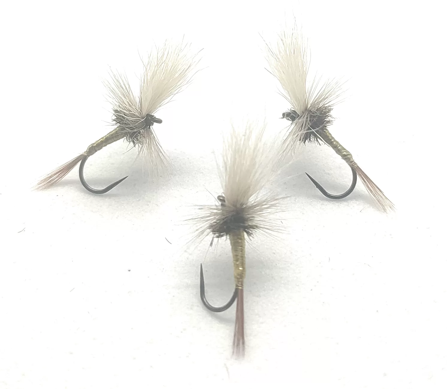 Cripple Dun Olive Calf Tail dry emerger fly hook 10-16 fly fishing