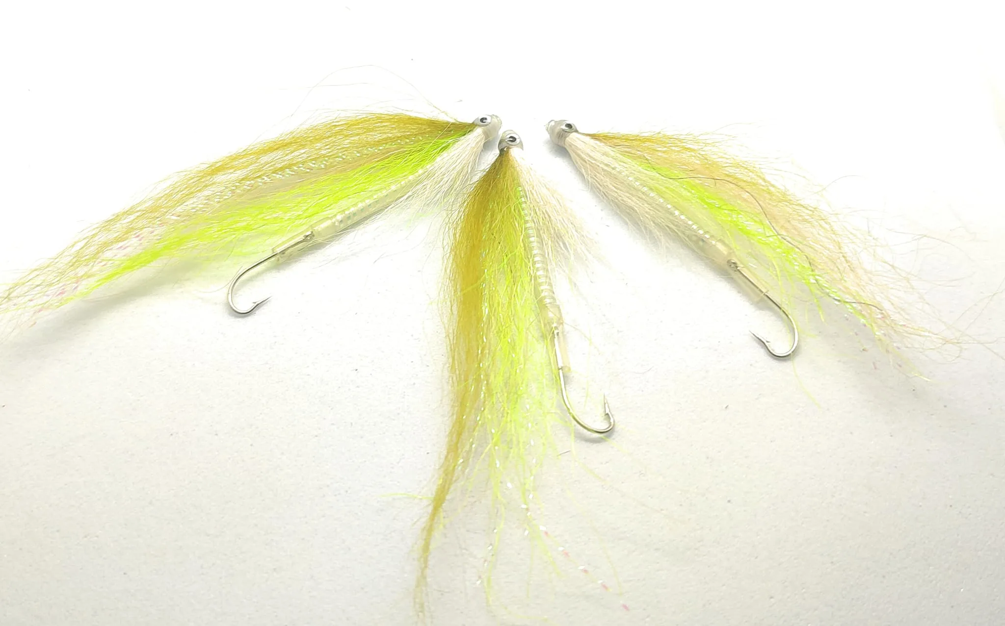 Tube Fly Bluefish Special Olive Chartreuse saltwater amo 2 4 6 8 pesca a mosca mare