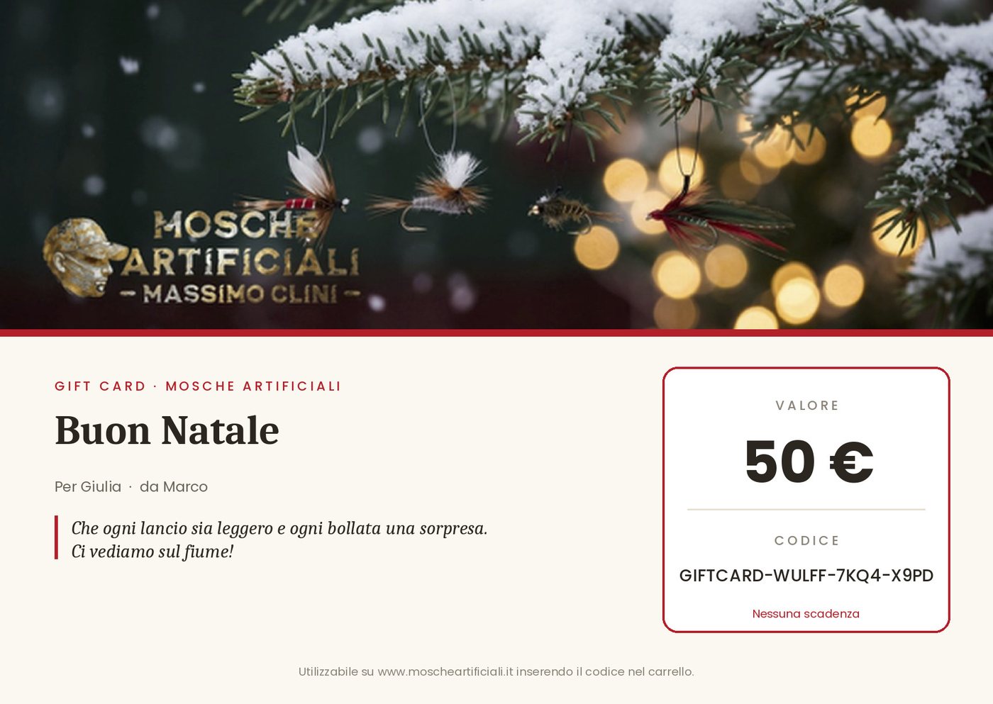 Gift card in PDF pronta da stampare