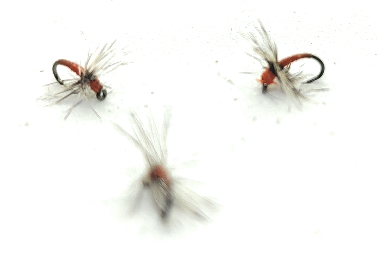 Grizzly & Orange Midge - 3 Fliegen