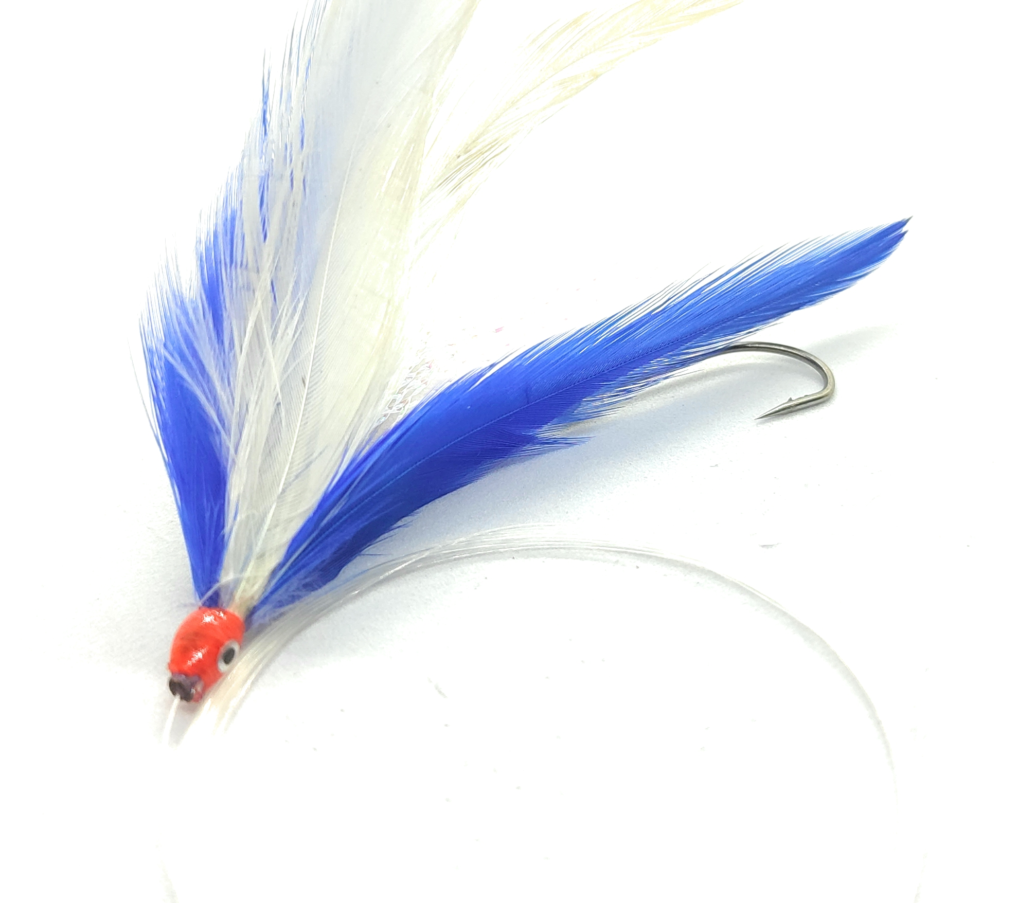 Piuma Traina Bianca Blu 2 artificiali 10cm 7cm 5cm pesca mosca